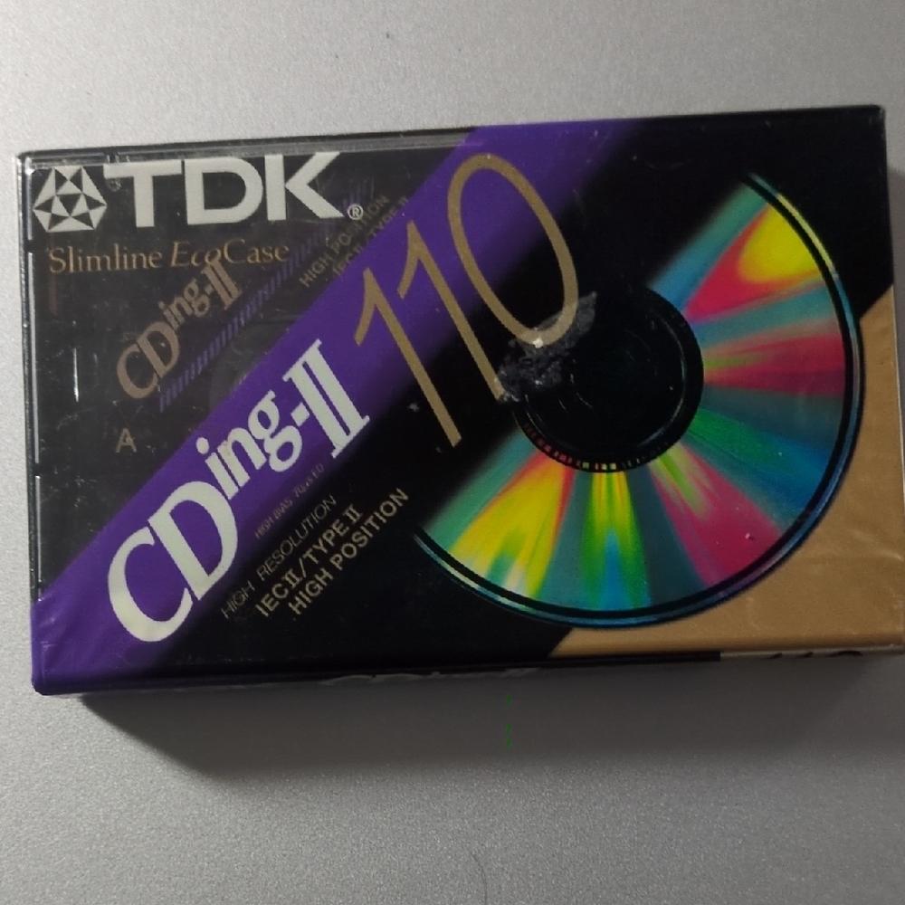 TDK CDing-II 110 High Resolution Cassette - Black and Multicolor